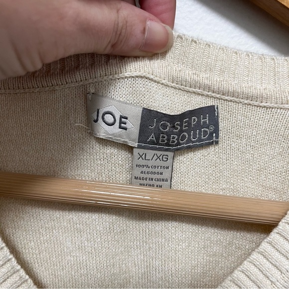 VINTAGE Joseph Abboud Cotton Textured Grandpa Sweater Size XL - Picture 3 of 9